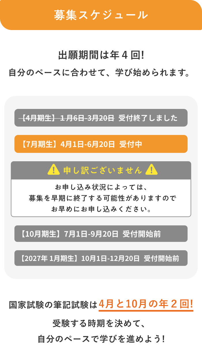 募集スケジュール